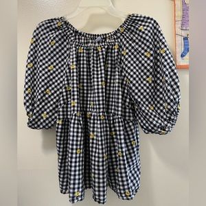 Old Navy Black Gingham with Sunflowers